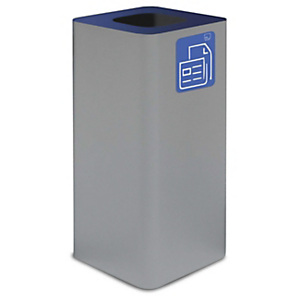 STILCASA Contenitore per la raccolta differenziata della carta, 100 litri, Struttura in acciaio verniciato, 38 x 38 x 80 cm, Grigio/Blu STILCASA Contenitore per la raccolta differenziata della carta, 100 litri, Struttura in acciaio verniciato, 38 x 38 x 80 cm, Grigio/Blu