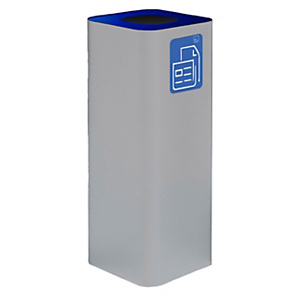 STILCASA Contenitore per la raccolta differenziata della carta, 60 litri, Struttura in acciaio verniciato, 30 x 30 x 80 cm, Grigio/Blu STILCASA Contenitore per la raccolta differenziata della carta, 60 litri, Struttura in acciaio verniciato, 30 x 30 x 80 cm, Grigio/Blu