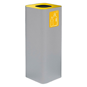 STILCASA Contenitore per la raccolta differenziata della plastica, 60 litri, Struttura in acciaio verniciato, 30 x 30 x 80 cm, Grigio/Giallo STILCASA Contenitore per la raccolta differenziata della plastica, 60 litri, Struttura in acciaio verniciato, 30 x 30 x 80 cm, Grigio/Giallo