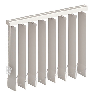Store à bandes verticales sur mesure, lames largeur 27 mm, tissu screen anti chaleur coloris beige Store à bandes verticales sur mesure, lames largeur 27 mm, tissu screen anti chaleur coloris beige
