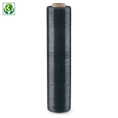 Stretch fólia šírka 450mm, dĺžka 300m, 80% recyklovaná, čierna, nepriehľadná, hrúbka 17µm | RAJA - 1