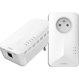 STRONG Pack de 2 Prises CPL 1000 Mbps, Prise filtrée et Port Ethernet, Compatible boxs Internet STRONG Pack de 2 Prises CPL 1000 Mbps, Prise filtrée et Port Ethernet, Compatible boxs Internet