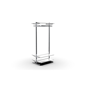 Struttura autoportante per sistema Gondola con 6 ripiani in legno e 2 barre appenderia, 103 x 71 x 240 cm, Metallo Struttura autoportante per sistema Gondola con 6 ripiani in legno e 2 barre appenderia, 103 x 71 x 240 cm, Metallo