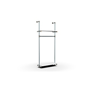 Struttura a parete per sistema Tubes con 1 traversa appenderia e 2 ripiani in legno, 100 x 30 x 247 cm, Metallo Struttura a parete per sistema Tubes con 1 traversa appenderia e 2 ripiani in legno, 100 x 30 x 247 cm, Metallo