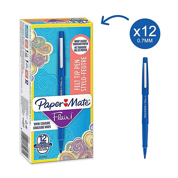 Stylo feutre Flair PAPER MATE bleu - 2