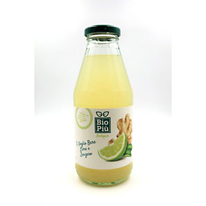 Succo di frutta BIO PIU', Gusto Lime e Zenzero, Bottiglia da 500 ml (confezione 6 pezzi)
