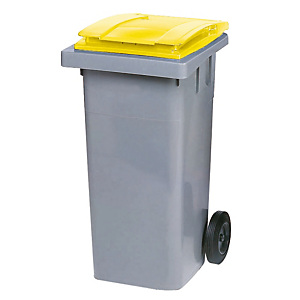 SULO Conteneur 2 roues SULO prise frontale 120 L gris/ jaune SULO Conteneur 2 roues SULO prise frontale 120 L gris/ jaune