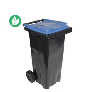 SULO® Conteneur poubelle mobile 2 roues - 120 litres prise frontale - Couvercle bleu SULO® Conteneur poubelle mobile 2 roues - 120 litres prise frontale - Couvercle bleu