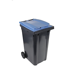 SULO® Conteneur poubelle mobile 2 roues - 240 litres prise frontale - Couvercle bleu