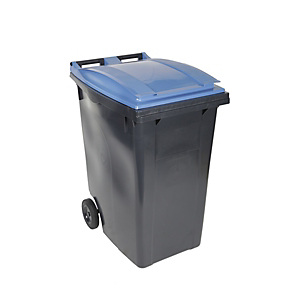 SULO® Conteneur poubelle mobile 2 roues - 360 litres prise frontale - Couvercle bleu SULO® Conteneur poubelle mobile 2 roues - 360 litres prise frontale - Couvercle bleu
