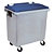 SULO® Conteneur poubelle mobile 4 roues - 660 litres prise frontale et prise latérale - Gris, couvercle bleu - 1