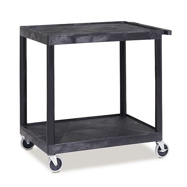 Super Strength Plastic Multi-Purpose Trolleys - 2 Flat Shelves - Large