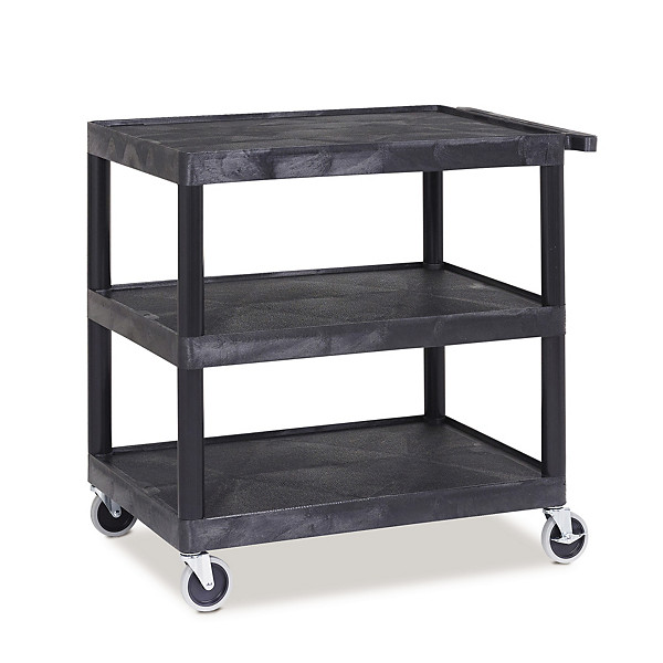 Super Strength Plastic Multi-Purpose Trolleys - 3 Flat Shelves - Large