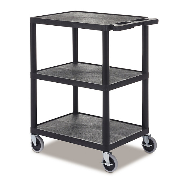 Super Strength Plastic Multi-Purpose Trolleys - 3 Flat Shelves