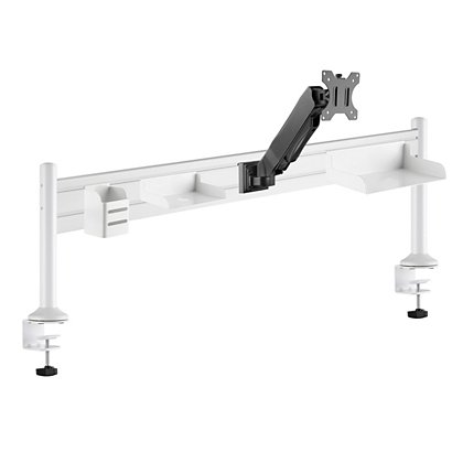 Support bras-écran et organiseur ergonomique Ergostation - L. 125 x P. 40  cm - Blanc - Accessoires de Tablefavorable à acheter dans notre magasin