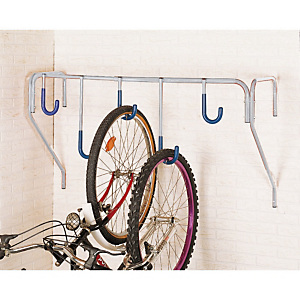 Support mural pour vélos avec crochets, 5 places Support mural pour vélos avec crochets, 5 places