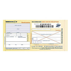 Support recommandé guichet France - Boite de 100 Support recommandé guichet France - Boite de 100