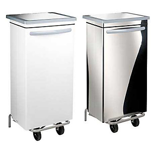 Support sac mobile caréné 100 L blanc