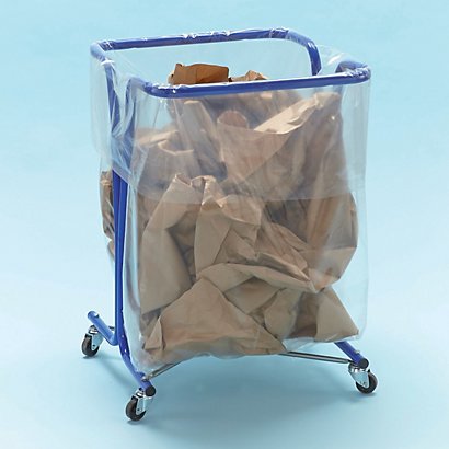 Support sac poubelle d'intérieur à roulettes Mottez bleu sans couvercle 240 L - 1