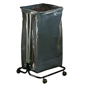 Support sac poubelle d'intérieur à roulettes noir sans couvercle 110 L