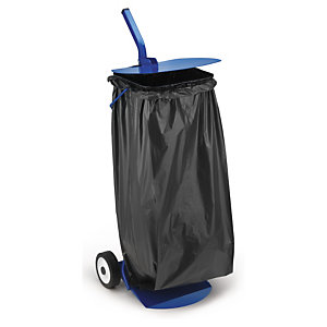 Support sac poubelle mobile avec couvercle 110 L