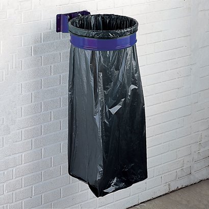 Support sac poubelle mural Rossignol bleu sans couvercle 110 L