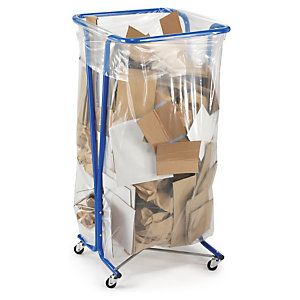 Support sac poubelle à roulettes 240l - Bleu