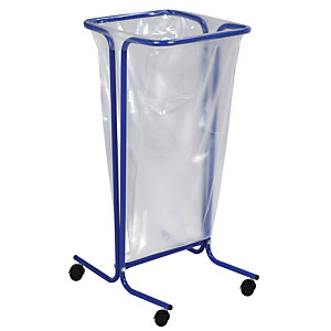 Support sac poubelle à roulettes Rossignol Tubag bleu outremer  sans couvercle 110 L
