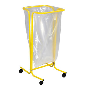 Support sac poubelle à roulettes Rossignol Tubag jaune colza sans couvercle 110 L