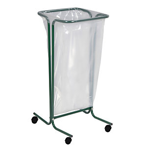 Support sac poubelle à roulettes Rossignol Tubag vert sans couvercle 110 L