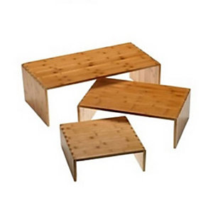 Supporti in legno di bamboo, Naturale (set 3 pezzi)