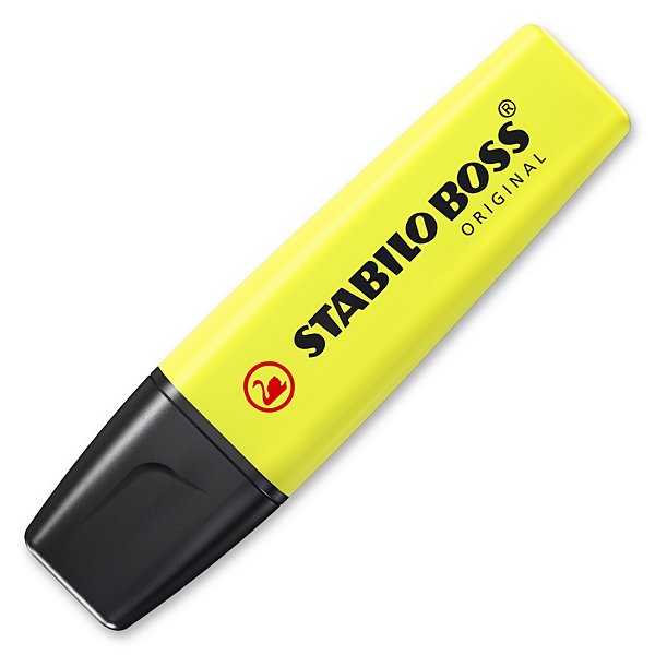 Surligneur jaune pointe biseautée STABILO BOSS - 2