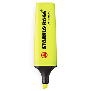 Surligneur jaune pointe biseautée STABILO BOSS Surligneur jaune pointe biseautée STABILO BOSS