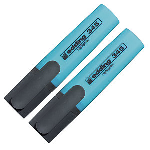 Surligneur rechargeable Edding 345 coloris bleu, lot de 2