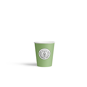 Sustainable Earth by Staples Bicchieri di carta usa e getta biodegradabili per bevande, Verde con logo stampato, 200 ml Sustainable Earth by Staples Bicchieri di carta usa e getta biodegradabili per bevande, Verde con logo stampato, 200 ml