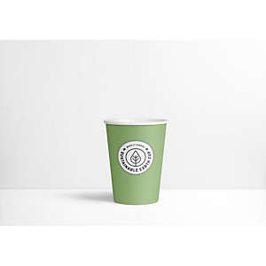 Sustainable Earth by Staples Bicchieri di carta usa e getta biodegradabili per bevande, Verde con logo stampato, 300 ml Sustainable Earth by Staples Bicchieri di carta usa e getta biodegradabili per bevande, Verde con logo stampato, 300 ml