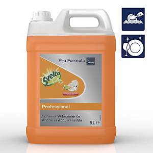 Svelto Professional Detersivo liquido per piatti con aceto, Concentrato, Tanica 5 litri Svelto Professional Detersivo liquido per piatti con aceto, Concentrato, Tanica 5 litri