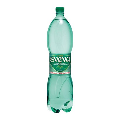 SVEVA Acqua minerale Effervescente naturale, Bottiglia di plastica, 1,5 l  (confezione 6 bottiglie) - Acqua in Bottiglia