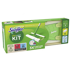 Swiffer Kit de démarrage pour balai 2-en-1 avec 8 lingettes sèches + 3 lingettes humides