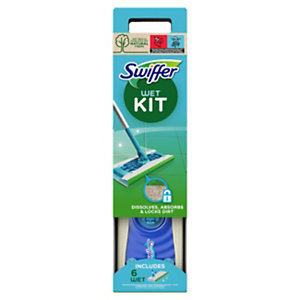 Swiffer Kit preassemblato Wet System + 6 panni lavapavimenti