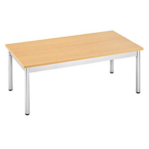 Table basse 100 x 50 cm - Hêtre pieds métal Aluminium