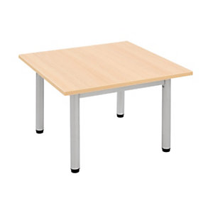 Table basse carrée 60 x 60 cm - Chêne pieds métal Aluminium