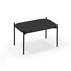 Table basse Meet 75 x 50 cm - Noir pieds acier Noir