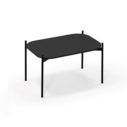 Table basse Meet 75 x 50 cm - Noir pieds acier Noir - 1