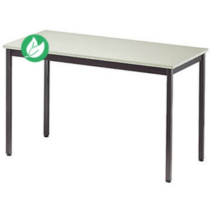 Table Budget Rectangle 120 x 60 cm - Plateau Beige - pieds Brun