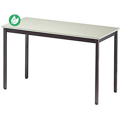 Table Budget Rectangle 120 x 60 cm - Plateau Beige - pieds Brun - 1