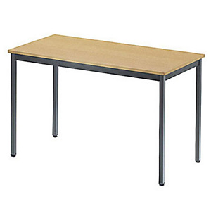 Table Budget Rectangle 120 x 60 cm - Plateau Hêtre - pieds Gris foncé Table Budget Rectangle 120 x 60 cm - Plateau Hêtre - pieds Gris foncé