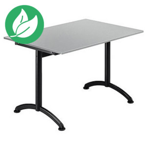 Table Cafeteria L. 120 x P. 80 cm, plateau Gris, piétement Noir Table Cafeteria L. 120 x P. 80 cm, plateau Gris, piétement Noir