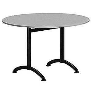 Table Cafeteria ronde diamètre 120 cm, plateau Gris, piétement Noir