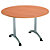 Table Cafeteria ronde diamètre 120 cm, plateau Hêtre, piétement Aluminium - 2